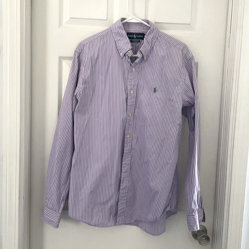 Ralph Lauren Men’s Stripped Custom Fit Button Down- L